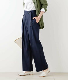 【SALE／63%OFF】NEWYORKER WOMEN TRストレッチ ベルト付きバギーパンツ ニューヨーカー パンツ その他のパンツ グレー ネイビー【送料無料】