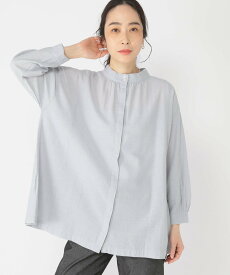 【SALE／50%OFF】studio CLIP ダブルフロントスタンドシャツチュニック スタディオクリップ トップス シャツ・ブラウス グレー ホワイト グリーン