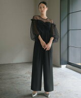 GIRL フロッキードットシアーオールインワン 結婚式 パンツドレス パーティードレス リバーフィールド ア…