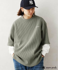 JOURNAL STANDARD relume 【SNOWPEAK / スノーピーク】別注 ドライワッフルTシャツ ジャーナル スタンダード レリューム トップス カットソー・Tシャツ ブラック ベージュ グリーン【送料無料】