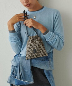 IACUCCI モノグランマ ポーチ JACQUARD/CERVO イアクッチ 財布・ポーチ・ケース その他の財布・ポーチ・ケース ブラック【送料無料】