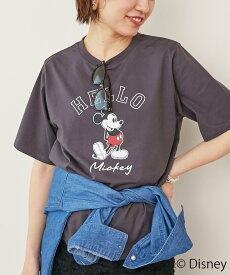 【SALE／20%OFF】le.coeur blanc 【Disney】Hello/プリントTシャツ ルクールブラン トップス カットソー・Tシャツ ホワイト グレー ベージュ【送料無料】