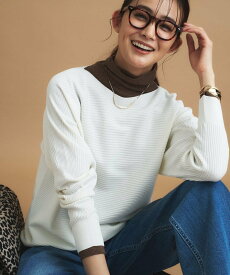 【SALE／20%OFF】INDIVI 【洗える/体型カバー】美シルエットニット インディヴィ トップス ニット ホワイト パープル グレー【送料無料】