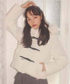 JILL by JILL STUART リボンダッフルダウン ジル バイ ジル スチュアート ジャケット・アウター その他のジャケット・アウター グレー ブラック ホワイト【送料無料】