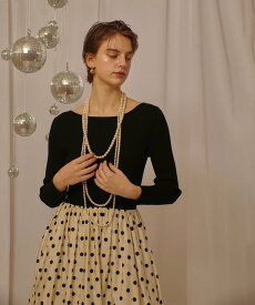 allureville ドット柄ドッキングニットワンピース アルアバイル ワンピース・ドレス ワンピース ホワイト【送料無料】