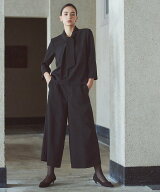 Callarus 【喪服・礼服】洗える防しわ前開きボウタイデザインブラウス+ワイドパンツセット カラルス スー…