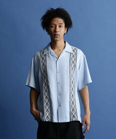 【SALE／30%OFF】Schott LINE 2TONE SS SHIRT/ライン 2トーン 半袖シャツ ショット トップス シャツ・ブラウス ブラック ブルー【送料無料】