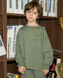 b・ROOM 【MNCM】【セットアップ可】【カイテキ天竺】ポケットビッグTシャツ ナルミヤオンライン トップス カットソー・Tシャツ カーキグリーン グレー