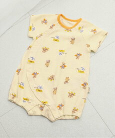 【SALE／10%OFF】apres les cours ぽこぽこ総柄ロンパス エフオーオンラインストア マタニティウェア・ベビー用品 ロンパース・カバーオール イエロー オレンジ ブルー ピンク パープル