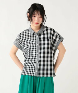 BEAMS HEART WOMEN �N���C�W�[ �M���K�� �`�F�b�N�V���c �r�[���X �n�[�g �g�b�v�X �V���c�E�u���E�X �u���b�N �x�[�W���y���������z