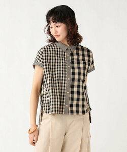 BEAMS HEART WOMEN �N���C�W�[ �M���K�� �`�F�b�N�V���c �r�[���X �n�[�g �g�b�v�X �V���c�E�u���E�X �u���b�N �x�[�W���y���������z