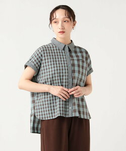 BEAMS HEART WOMEN �N���C�W�[ �M���K�� �`�F�b�N�V���c �r�[���X �n�[�g �g�b�v�X �V���c�E�u���E�X �u���b�N �x�[�W���y���������z