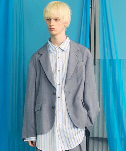 MAISON SPECIAL Triacetate Prime-Over 2B Tailored Jacket ���]���X�y�V���� �W���P�b�g�E�A�E�^�[ �e�[���[�h�W���P�b�g�E�u���U�[ �u���b�N �x�[�W�� �O���[�y���������z