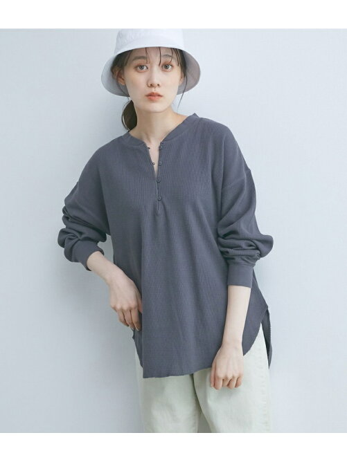 Vis チャイナ風スリットネックワッフルプルオーバー Rakuten Fashion 楽天ファッション 旧楽天ブランドアベニュー Ch6775
