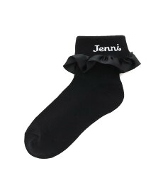 JENNI 折り返しフリルクルーソックス ジェニィオンラインショップ 靴下・レッグウェア 靴下 ブラック ホワイト パープル