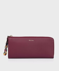 【SALE／50%OFF】Paul Smith 【公式】スワールトリム ラウンドジップ長財布 ポール・スミス　アウトレット 財布・ポーチ・ケース 財布 ネイビー レッド【送料無料】