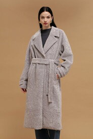 【SALE／50%OFF】PINKY&DIANNE ショートボアロングコート ピンキー アンド ダイアン ジャケット・アウター その他のジャケット・アウター グレー ベージュ【送料無料】