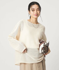 【SALE／25%OFF】UNITED ARROWS green label relaxing ペーパー ニット プルオーバー ウォッシャブル ユナイテッドアローズ グリーンレーベルリラクシング トップス ニット ベージュ ホワイト ブラウン【送料無料】