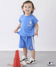 【SALE／25%OFF】petit main 【MLB】カットセットアップ ナルミヤオンライン トップス アンサンブル グレー ブルー グリーン