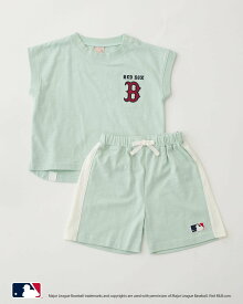 【SALE／40%OFF】petit main 【MLB】カットセットアップ ナルミヤオンライン トップス アンサンブル グレー ブルー グリーン