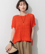 【SALE／20%OFF】23区 L レーシーボーダー サマーニット ニジュウサンク トップス ニット ベージュ ブラ…