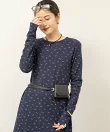 【MAQWEL/マクウェル】Flower Waffleショルダーパッドワンピース