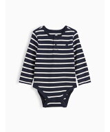 GAP (K)はじめてのお気に入り オーガニックコットン ストライプ ヘンリーネック ボディスーツ (ベビー) …