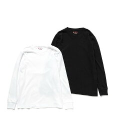 BEAMS MEN Hanes / Japan Fit Long Sleeve T-shirts 2 Pieces ビームス メン インナー・ルームウェア ボクサーパンツ・トランクス ホワイト【送料無料】