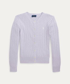 POLO RALPH LAUREN (ガールズ 7才~16才)ミニケーブル コットン カーディガン ラルフローレン トップス カーディガン パープル【送料無料】