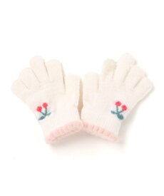 SLAP SLIP チェリーモチーフガーリー5本指手袋 ベベ オンライン ストア ファッション雑貨 手袋 ホワイト ピンク