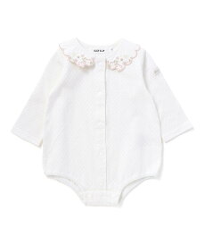 SLAP SLIP BABY イチゴ花襟刺しゅうボディミニベビー(70~80cm) ベベ オンライン ストア マタニティウェア・ベビー用品 ベビートップス ホワイト ピンク