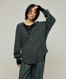 AMERICANA 別注 リラックスフィット ワッフルキーネックプルオーバー / 長袖 25AW フリークスストア トップス カットソー・Tシャツ グレー ブラウン【送料無料】