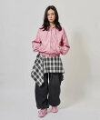 atmos pink Plaid Wrap Skirt BLACK