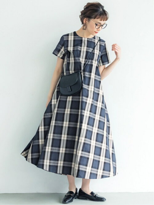 Coca タータンチェック半袖ロングワンピース Rakuten Fashion 楽天ファッション 旧楽天ブランドアベニュー Cy0778