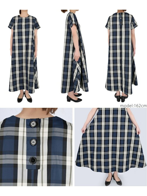 Coca タータンチェック半袖ロングワンピース Rakuten Fashion 楽天ファッション 旧楽天ブランドアベニュー Cy0778