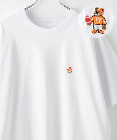 【SALE／30%OFF】coen USAコットンベア刺繍Tシャツ コーエン トップス カットソー・Tシャツ ホワイト グレー ブルー
