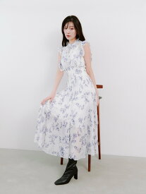 SNIDEL 【00サイズあり】プリントプリーツシャーリングワンピース スナイデル ワンピース・ドレス ワンピース【送料無料】