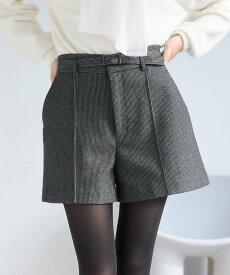 VIS ジャージメルトンベルト付きショートパンツ ビス パンツ その他のパンツ ベージュ グレー【送料無料】