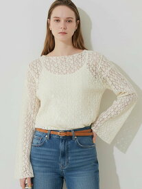 coca ストレッチレーストップス コカ トップス カットソー・Tシャツ ホワイト グレー