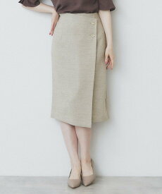【SALE／40%OFF】index 《丈が選べる》麻調ラップタイトスカート【洗濯機洗い可/イージーアイロン】 インデックス スカート その他のスカート ブラウン ベージュ ネイビー