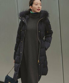 【SALE／20%OFF】23区 【撥水加工】ブライトウール ロングダウンコート ニジュウサンク ジャケット・アウター ダウンジャケット・ダウンベスト グレー ブラウン【送料無料】