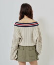 atmos pink Numbering Cable Knit Top OFF WHITE