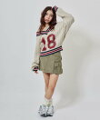 atmos pink Numbering Cable Knit Top OFF WHITE