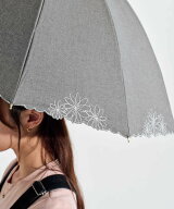 UVO UVO(ウーボ) 12本骨 刺繍フラワー ダブリュピーシー ファッション雑貨 傘・長傘 グレー ブルー ベー…