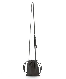 PATRICK STEPHAN PATRICK STEPHAN/ Leather cell phone bag 'drawstring' �h���[�X�g���� �p�g���b�N �X�e�t�@�� �o�b�O �V�����_�[�o�b�O �O���[ �u���b�N �x�[�W���y���������z