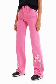 【SALE／50%OFF】Desigual Pink Panther ワイドレッグジーンズ デシグアル パンツ ジーンズ・デニムパンツ ピンク【送料無料】