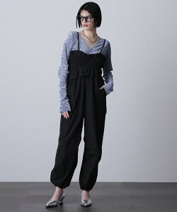 【SALE/30%OFF】CREOLME CREOLME/コットンナイロンキャミソールコンビネゾン ローズバッド オールインワン・オーバーオール オールインワン・つなぎ ブラック ブラウン【送料無料】