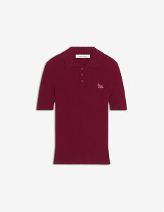 �ySALE�^30%OFF�zMaison Kitsune Maison Kitsune/(W)BABY FOX FINE RIB WOOL POLO ���]�� �L�c�l �g�b�v�X �|���V���c �u���b�N ���b�h�y���������z