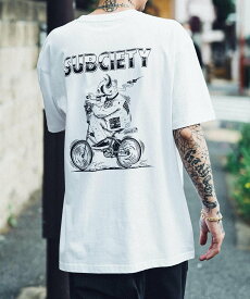 Subciety Skull rider TEE サブサエティ トップス カットソー・Tシャツ ホワイト ブラック グレー【送料無料】