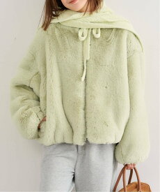 【SALE／30%OFF】U by SPICK&SPAN フェイクファージップブルゾン ユーバイスピックアンドスパン ジャケット・アウター ブルゾン・ジャンパー グリーン ベージュ【送料無料】